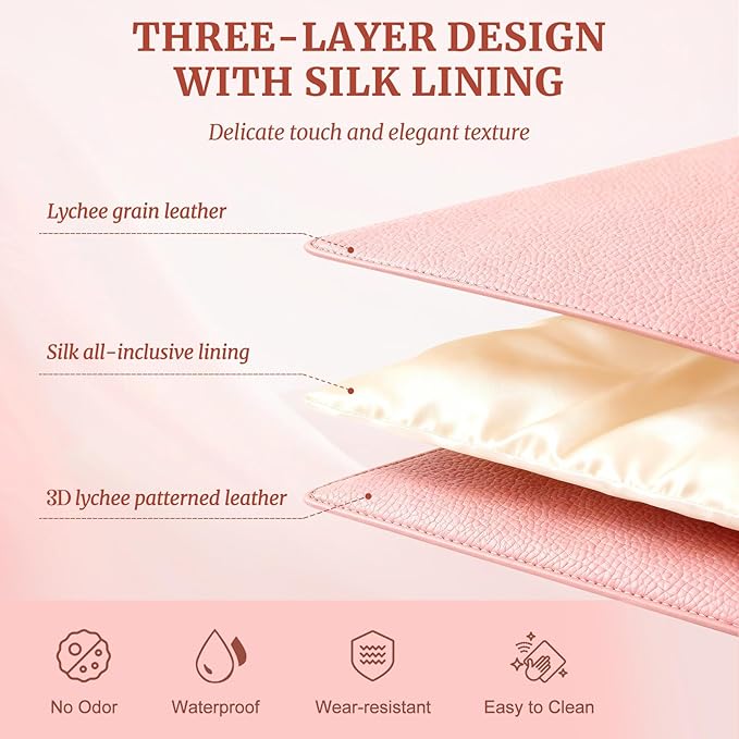MaqSacion Makeup Bag Vanity Case for Women Leather Cosmetic Bag Makeup Organizer Case Portable Travel Toiletry Bag With Removable Compartments and Handle - Pink