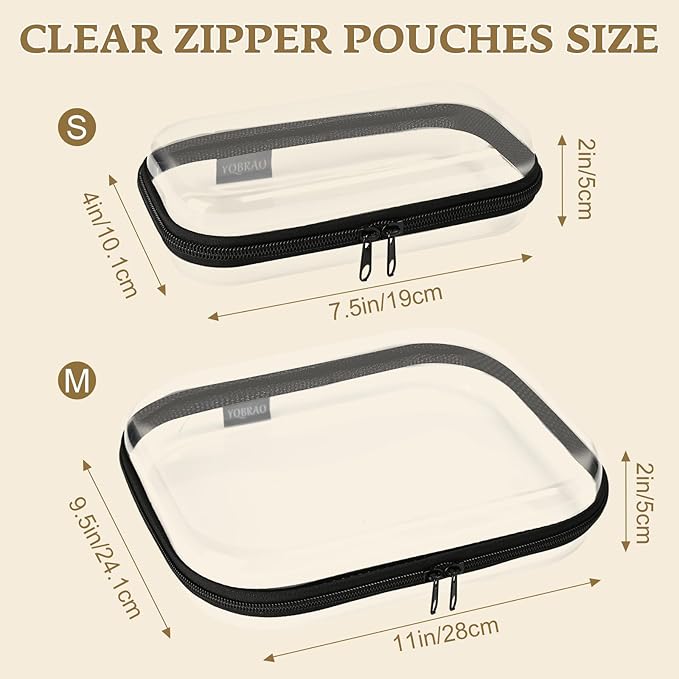 YQBRAO Clear Hard Shell Organizer Cases, Black, 3-Pack