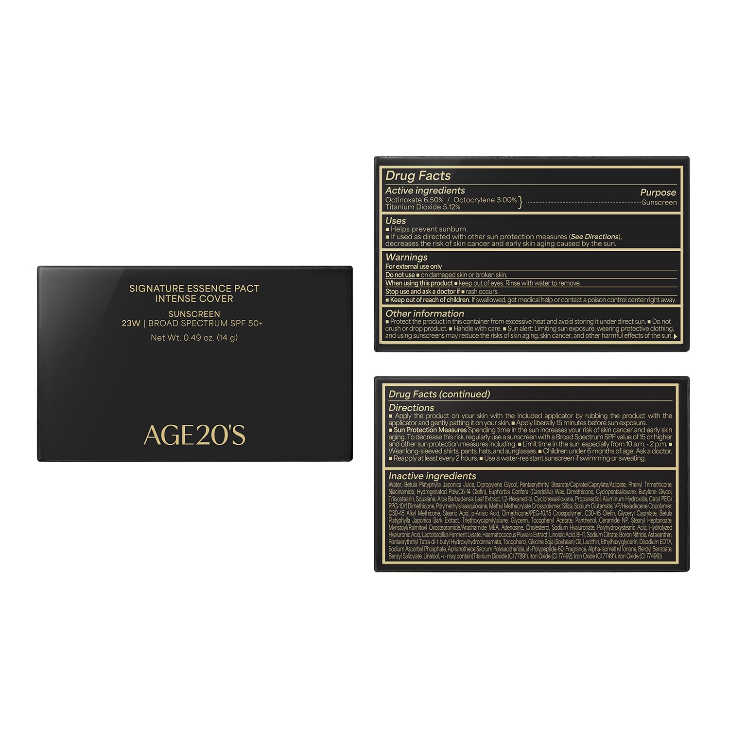 AGE20'S Signature Essence Pact SPF 50+ | Pack of 1 | 23W BEIGE | Cream Foundation, Dewy Finish, Natural Coverage | Korean Cushion Foundation