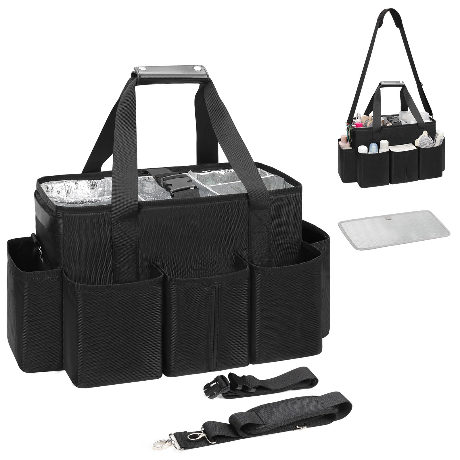 onemoky Hairstylist Traveling Bag, Extra Large Hair Tools Travel Bag, Hair Tool Organizer with Adjustable Dividers and Multi Pockets, Professional Makeup Artist Bag, Hairstylist Must Have