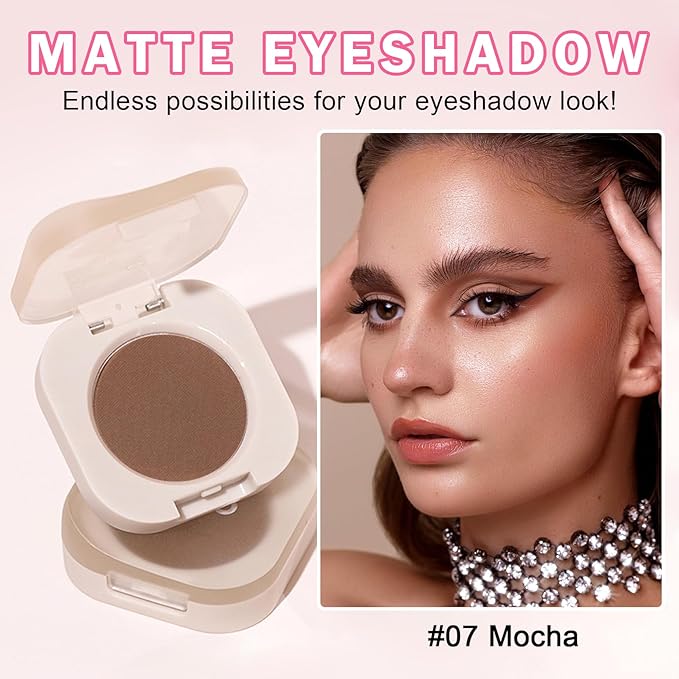 QIUFSSE Coffee Brown Single Eyeshadow Nude Eyeshadow Primers (07 Mocha)