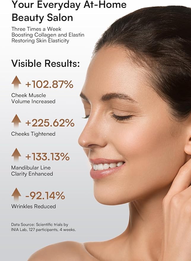 INIA 3-in-1 Red Light Therapy Beauty Device for Face & Neck Skincare