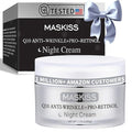 Maskiss Firming Neck Cream & Anti-Wrinkle Night Cream with Coenzyme Q10 + Pro-Retinol, Unscented Skin Firming Neck Cream, Anti Aging Facial Moisturizer for Sensitive Skin, 1.76 Oz Jar