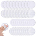40 Pcs Washable Soft Makeup Powder Pads Cotton Bulk, White Round Cosmetic Face Powders Makeup Puffs with Ribbon, for Loose Setting Blending Foundation Cream Pressed Body Powders