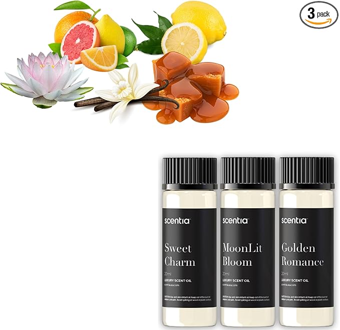 Love Collection Fragrance Oil Set – Essential Oil Blends for Diffusers, Candles & Soaps – Jasmine, Rose, Citrus, Amber & Musk – Phthalate-Free – Gift Set 3×20 ml (2.03 fl oz)