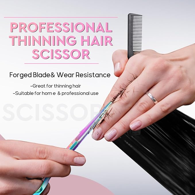 JASON Hair Cutting Scissors Set - 6" Professional Haircut Shears Rainbow