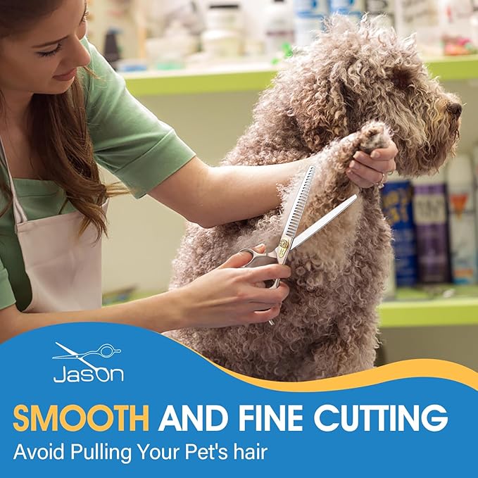 JASON Dog Grooming Chunker Scissors - 7.5" Professional Thinning Shears