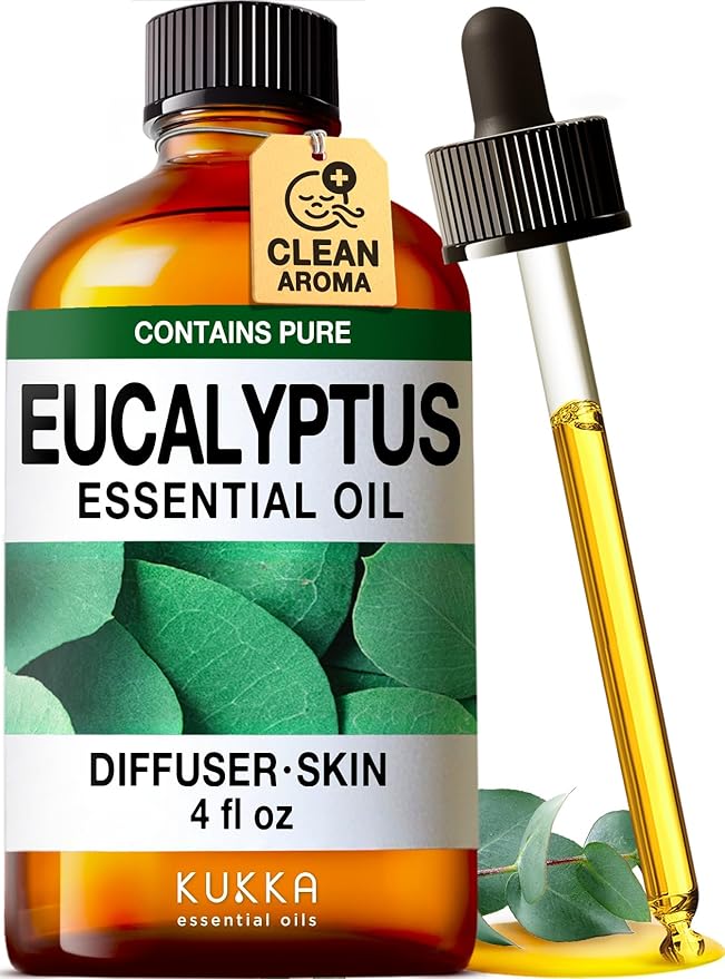100% Pure Eucalyptus Oil - 4 Fl Oz Eucalyptus Essential Oil for Hair, Skin, Diffuser, Aromatherapy & DIY Soap Making Scent