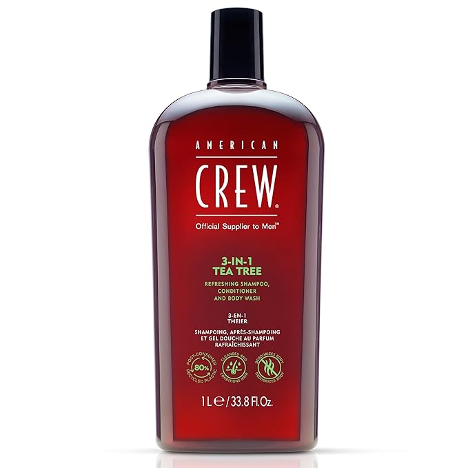 American Crew 3-in-1 Shampoo & Body Wash, Tea Tree, 33.8 fl oz