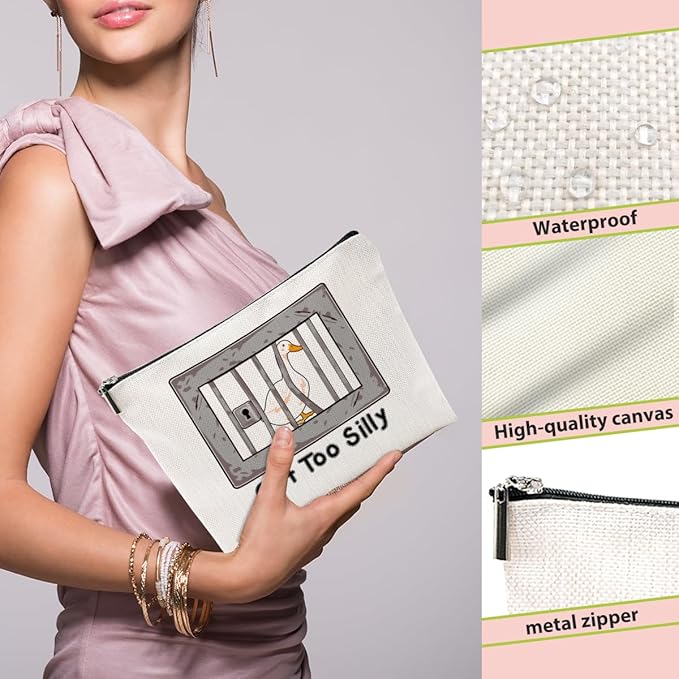 BQXH Funny Goose Pun Makeup Bag, Funny Gifts Cosmetic Bag, Goose Gifts