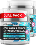 Anti-Aging Face Moisturizer with Retinol, Collagen & Hyaluronic Acid - Moisturizer Face Cream for Women & Men - Visibly Firming & Hydrating Neck Cream - Day & Night Skin Care - 1.7 fl oz (Pack of 2)
