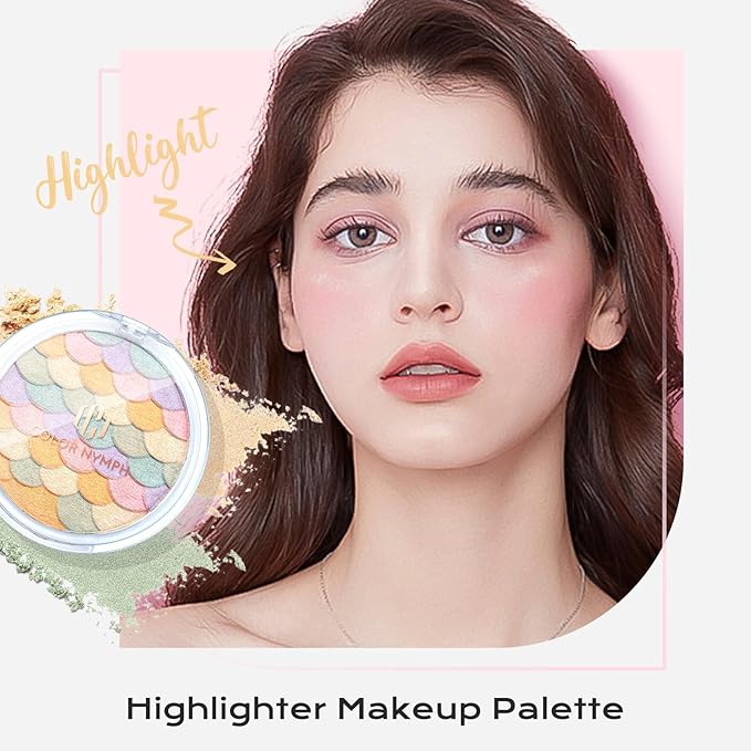 Color Nymph Blush and Highlighter Palette, Makeup Gift Set for Teens