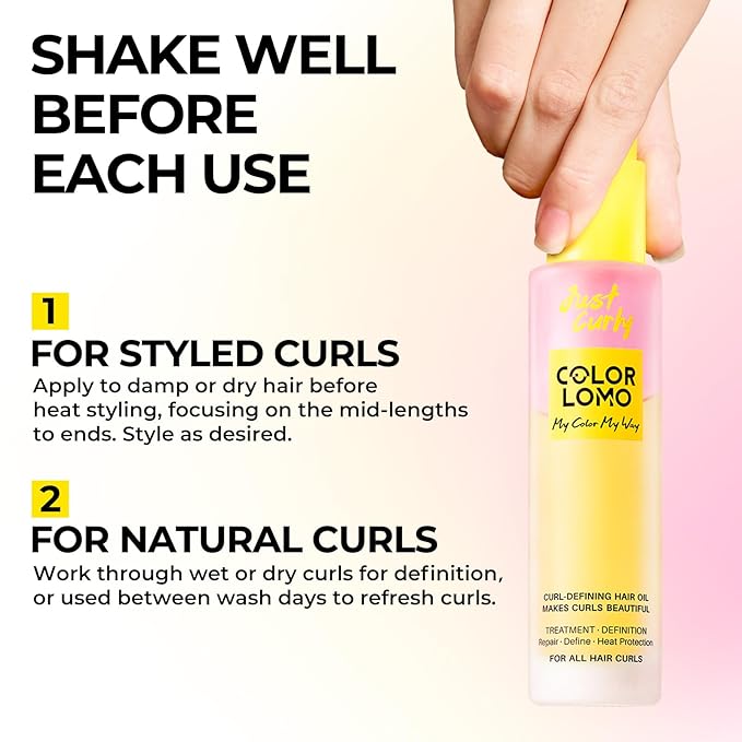 COLORLOMO Styling & Curl Defining Oil Serum | 24-Hour Touchable Hold Hair Oil for Natural & Styled Curly Hair l Heat Thermal Protection, Creates Smooth, Shiny, Lightweight Hair