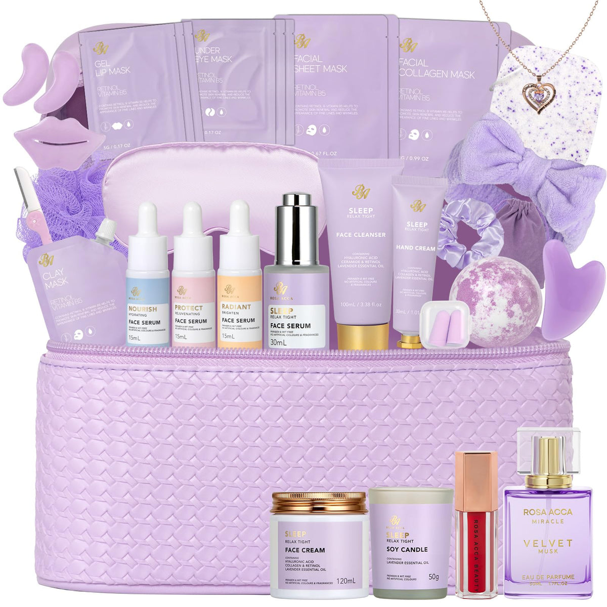 33 Pcs Mother's Day Gift for Mom, Bath & Body Gift Set for Women, Home Spa Kit, Hydrating Skin Care Gift Set, Self Care Basket, Beauty Bag, Valentines, Birthday, Anniversary, Christmas, Wife