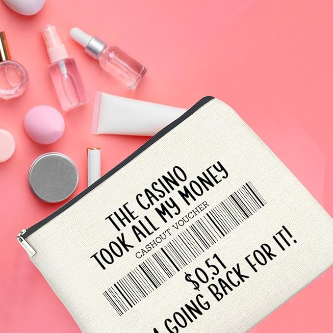 UPNEGE Funny Gambling Gifts Casino Lovers Makeup Bag for Gambler