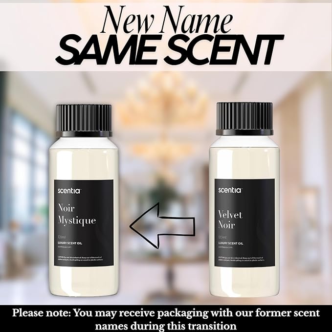 Scentia Noir Mystique Diffuser Oil Refill – Hotel Fragrance Oil Inspired by Edition Hotel – 120 mL – Rose, Bergamot & Musk Long-Lasting Scent for Ultrasonic & Waterless Diffusers, Made in USA
