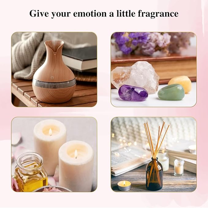 EUQEE 6 Pcs Pure Essential Oils Set, Floral Scent Kit for Diffuser