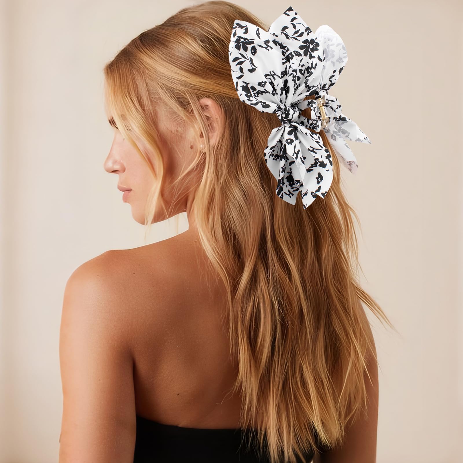 Hadutrek Bow Claw Hair Clips 2PCS Big Hair Bows for Women Butterfly Styling Large Hair Clips for Thin Thick Curly Hair for Girls Hair Accessories for Teens Gifts for Valentine's Day