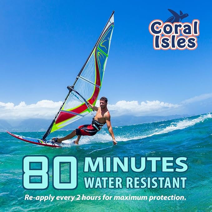 Coral Isles by Rocky Mountain Sunscreen | SPF 50 KIDS Lotion | Broad Spectrum UVA/UVB Protection | Hawaii Reef-Safe Act Compliant | Oxybenzone & Octinoxate Free | Water Resistant 80 Min. | 16 Fl Oz