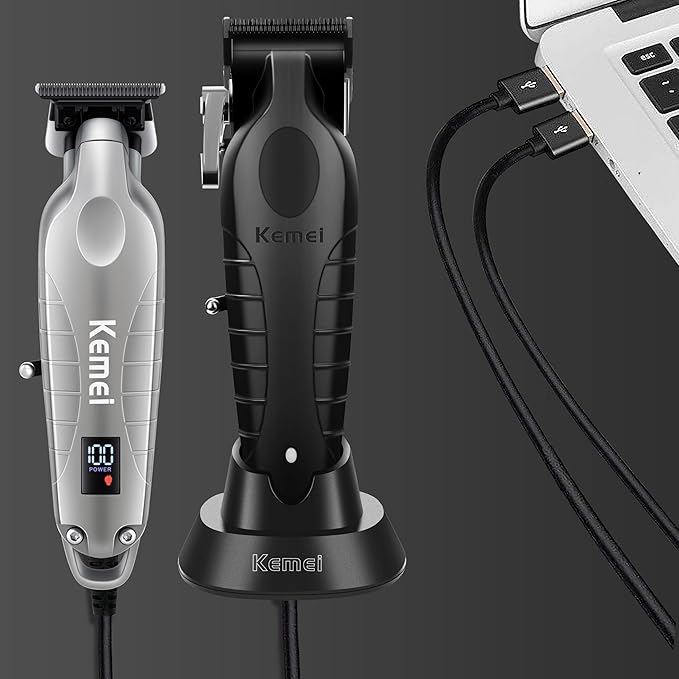 KEMEI Hair Clippers for Men and Trimmers Set Cordless Zero Gap Hair Trimmer