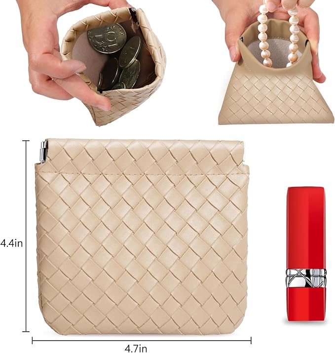 BUSOHA 4 Pack Small Makeup Bags for Purse - Coin Purse for Women
