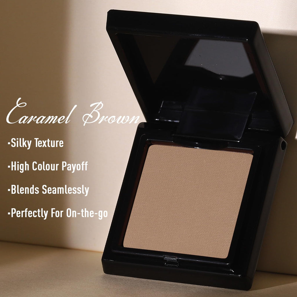 UCANBE Caramel Brown Single Eyeshadow Palette, Mini Matte Eye Shadow Powder, Highly Pigmented Professional Long-Lasting Waterproof Makeup Pallet for Daily Wear, Natural Looks & Smokey Eyes