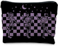 RYYCDOI Funny Gothic Skeleton Makeup Pouch, Halloween Gifts for Women, Witchy & Dark Academia Makeup Bag, Horror Accessory (Purple)