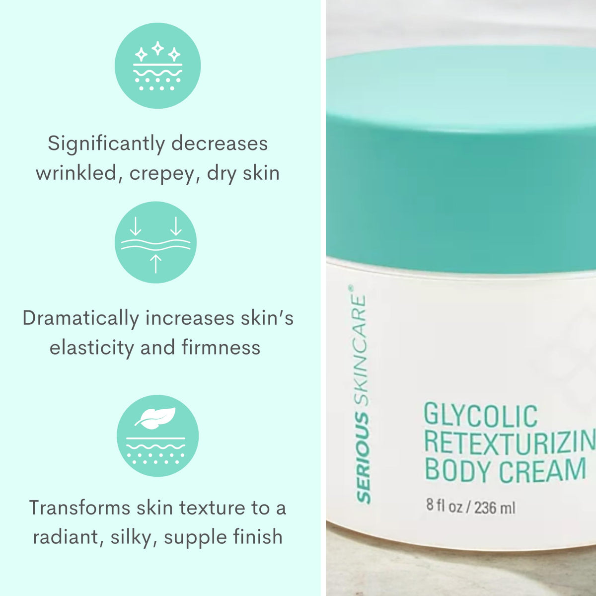 Serious Skincare Glycolic Retexturizing Toning Body Cream with BODY FIT™