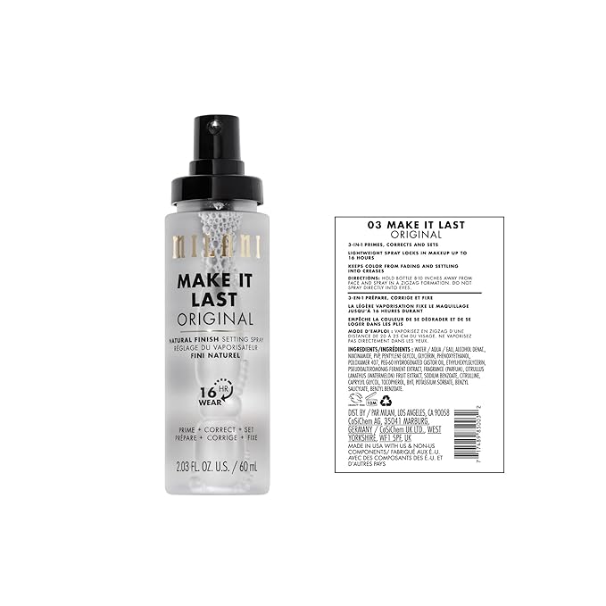 Milani Setting Spray + Primer, Make It Last Original Natural Finish