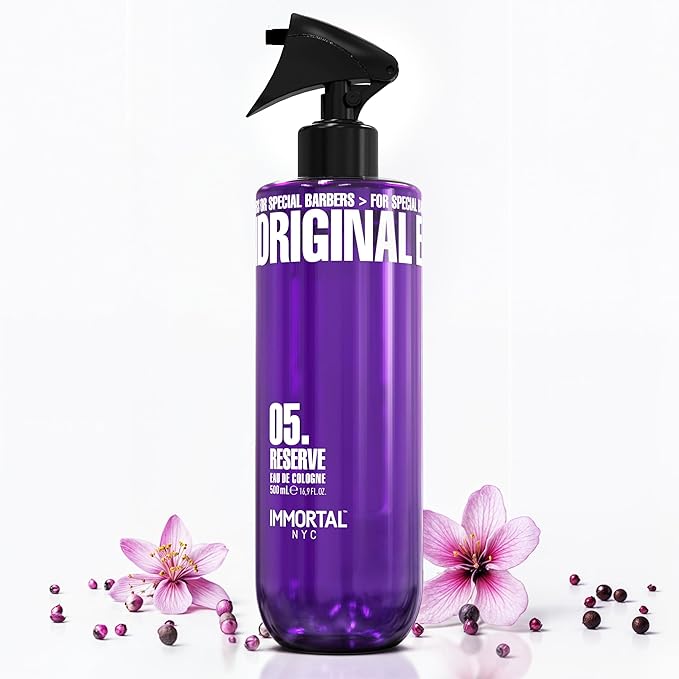 Immortal NYC Reserve 05, After Shave Spray Body/Face Men's Cologne, 17 oz - Exclusive Barbers - Softens Skin - Refreshes/disinfects and Relieves Face and Skin - Moisturizing Formula After Shaving