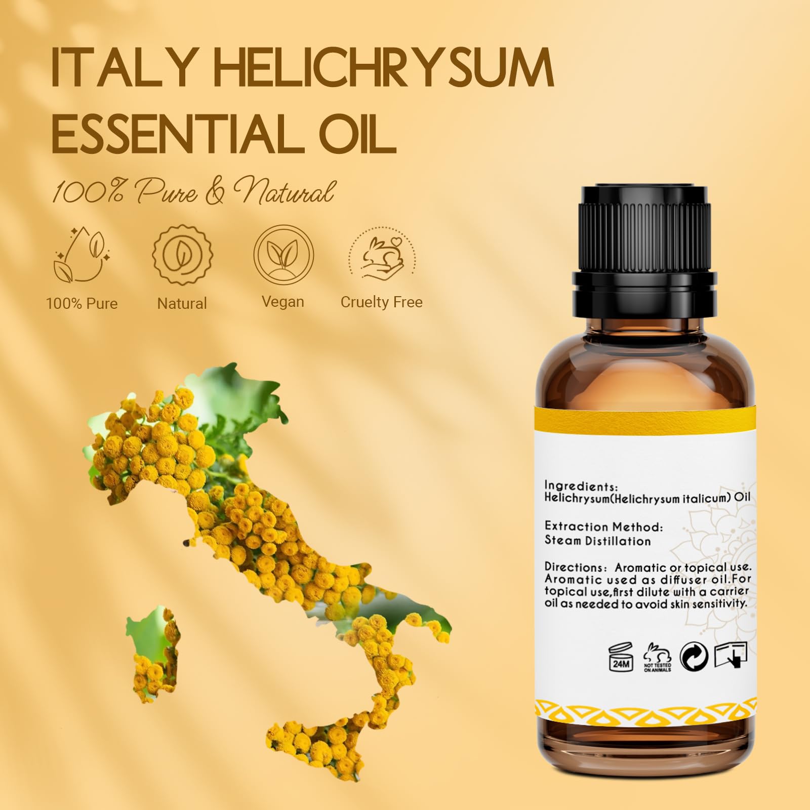 LOTUSJOY Helichrysum Essential Oil, for Bruising, Skin, 1 Oz