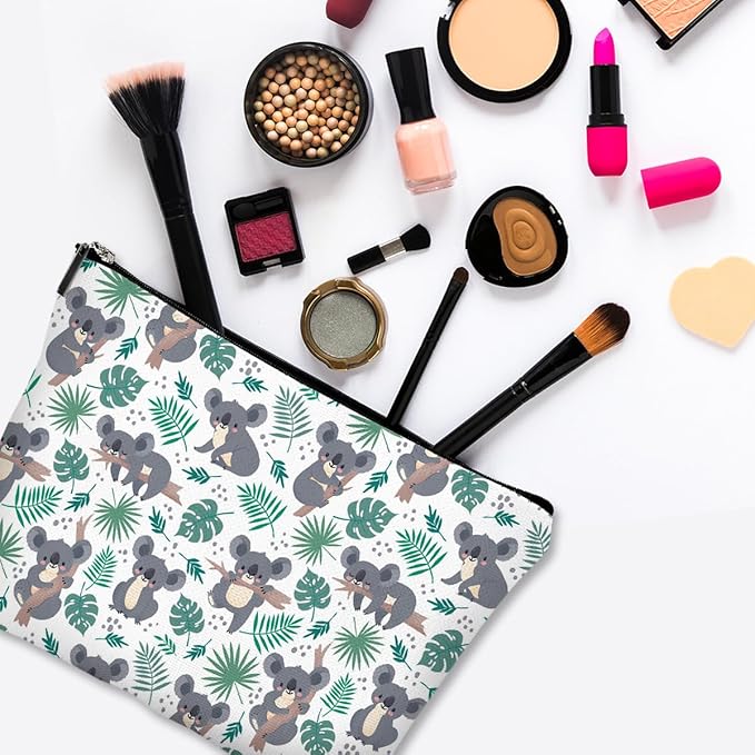 Givotin Small Makeup Bag for Purse Cute Canvas Waterproof Cosmetic Bags for Women Zipper Travel Toiletry Pouch-Koala Makeup Bags