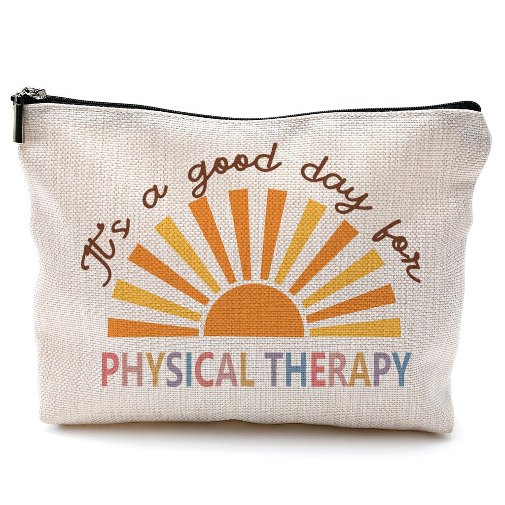 QGFM Makeup Bag for Physical Therapists - Appreciation Gift for Women, Cosmetic & Toiletry Bag for Good Days in Therapy