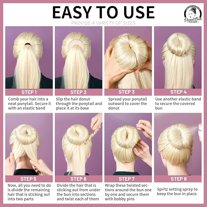 Teenitor 4 Pcs Hair Donut Hair Bun Maker(Extra-large, Large, Medium, Small) with Hair Pins 20 Pcs, Blonde