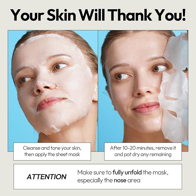 LAPCOS K Beauty Aqua Sheet - Deeply Hydrating Face Mask (Pack of 5)