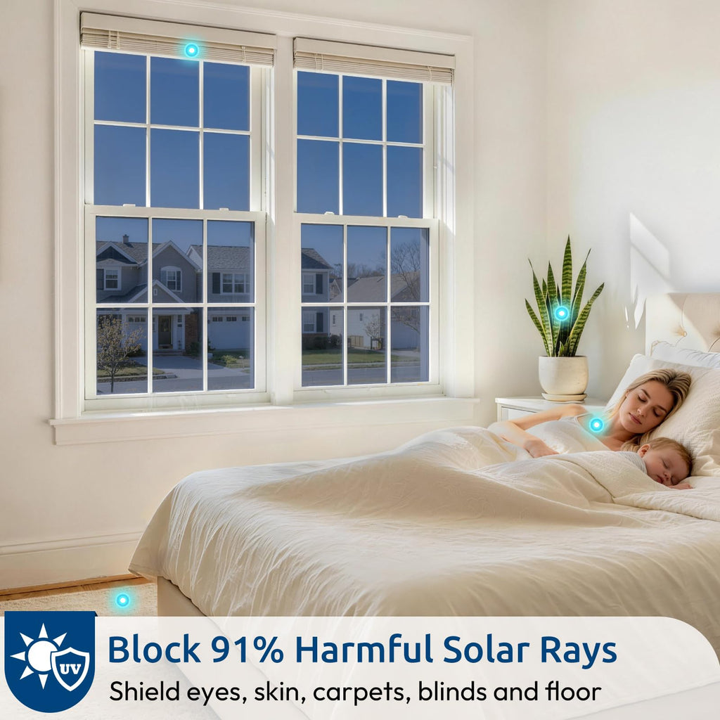 rabbitgoo Window Privacy Film One Way, 29.5" x 78.7", Blue Silver