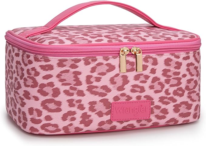Wrangler Travel Makeup Bag 2pcs Set Cosmetic Bag with Makeup Brush Holder