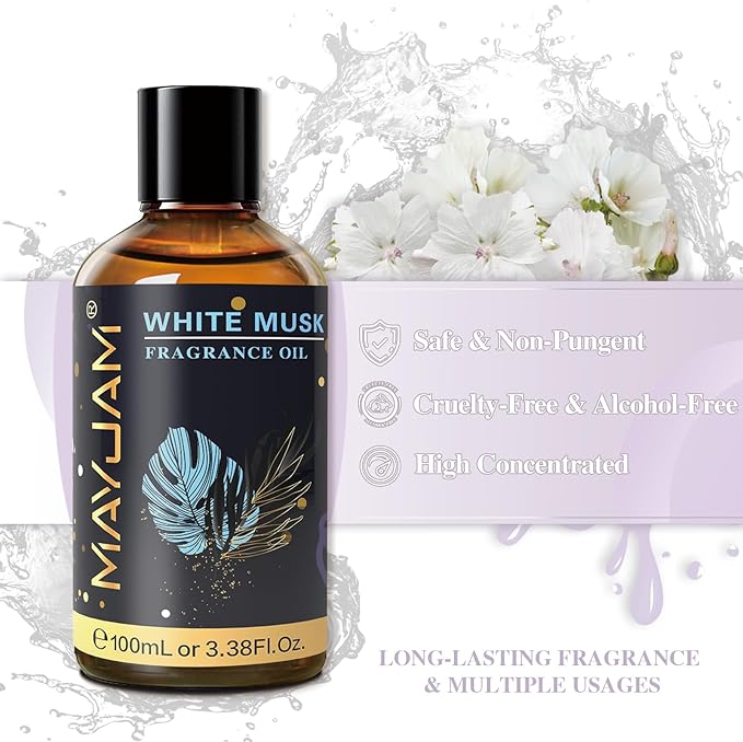 MAYJAM White Musk Fragrance Oil for Diffusers for Home, 100ML/3.38FL.OZ