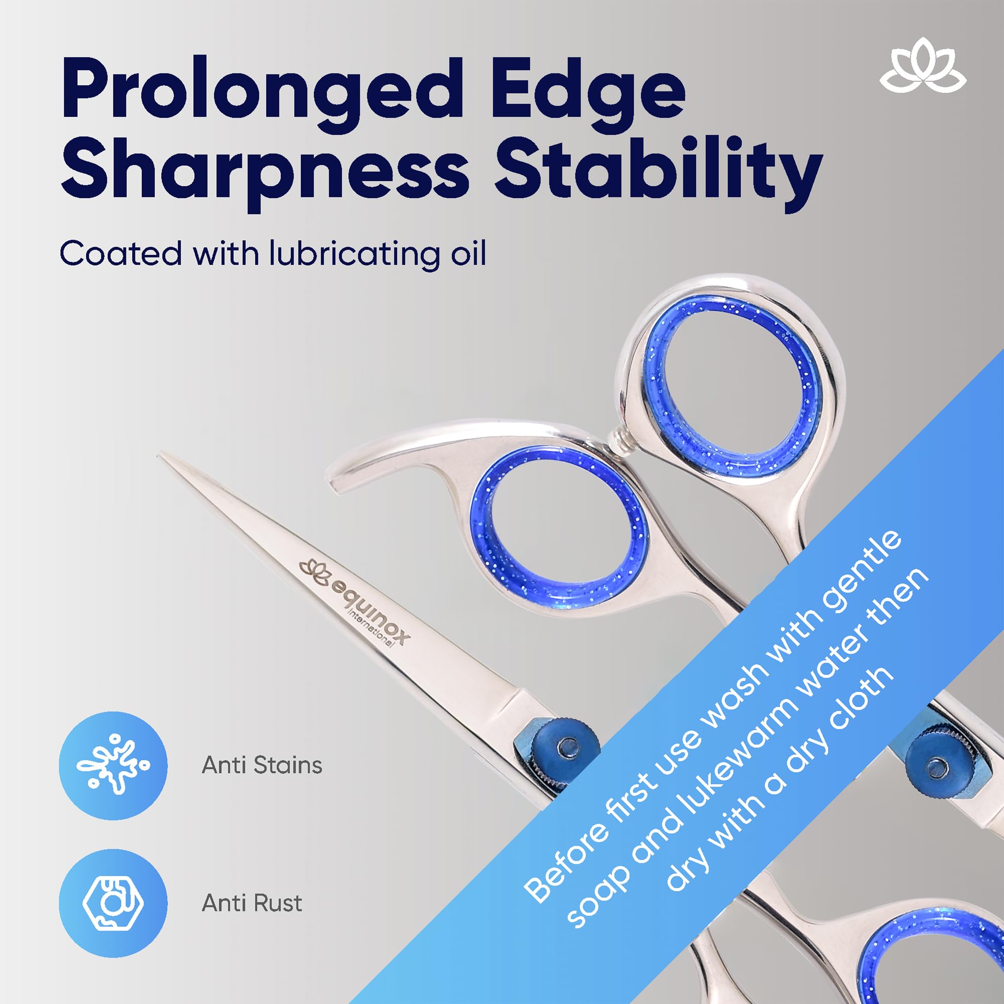 Equinox Razor Edge Series Professional Hair Scissors - 6.5” Premium Japanese Stainless Steel Hair Cutting Scissors, Hair Shears, Hair Razors for Hair Cutting, Barber Accessories & Hair Salon Supplies