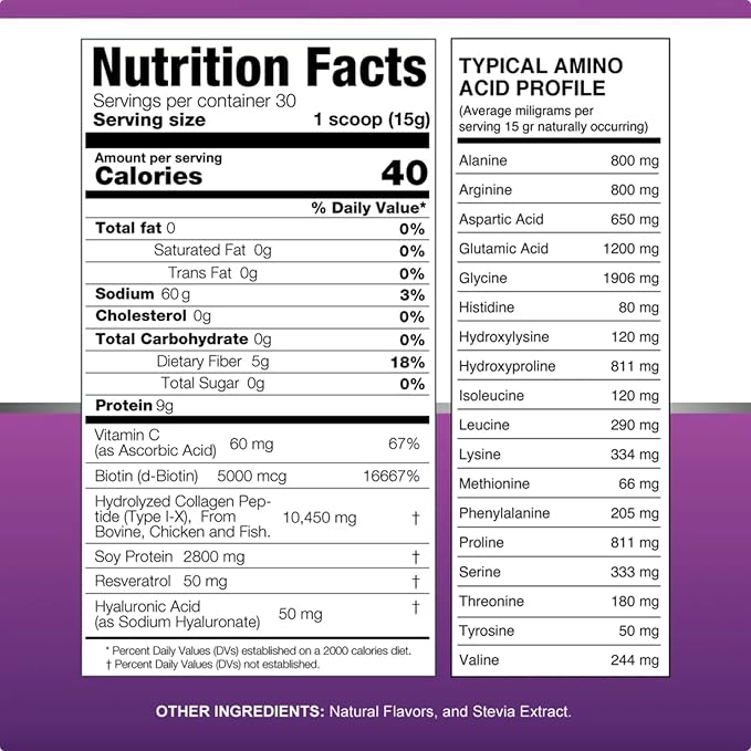 VITASEI Hydrolyzed Collagen Peptide Powder Drink – Soy-Based Coconut, 16oz