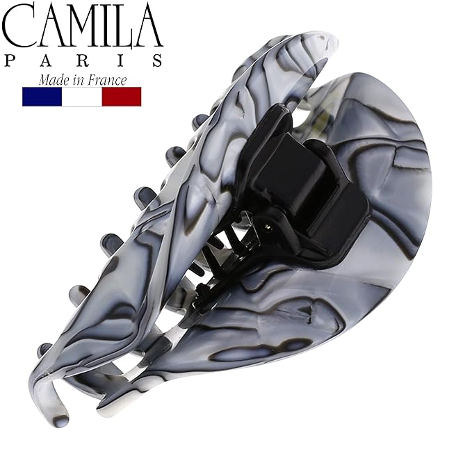 Camila Paris CP2958 French Hair Clip for Women, Small Handmade, Gray, Strong Hold Grip Hair Clips for Women, No Slip Durable Styling Girls Hair Accessories, Made in France