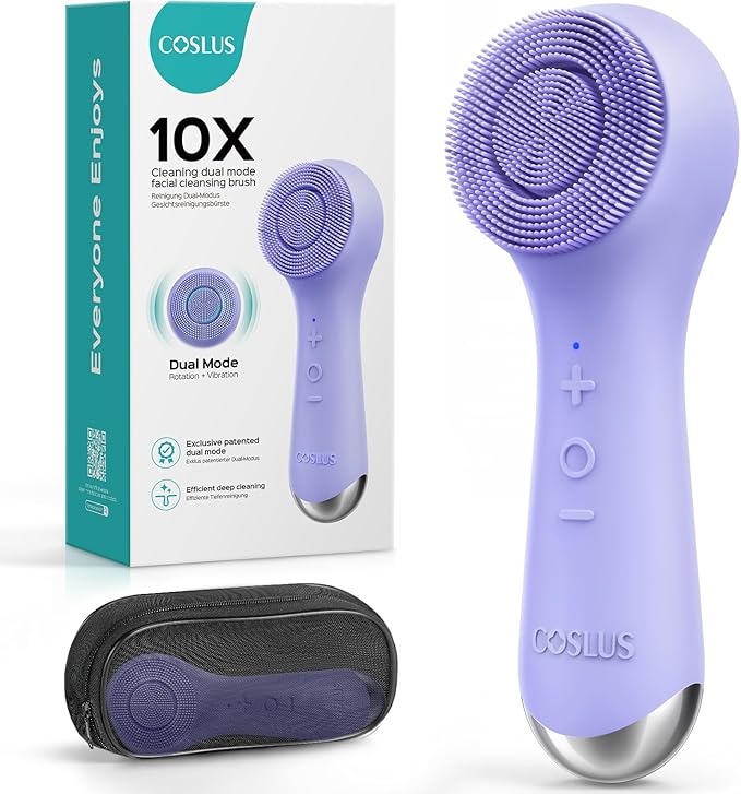 COSLUS FBS03 Face Scrubber Facial Cleansing Brush, Patented Upgraded Design