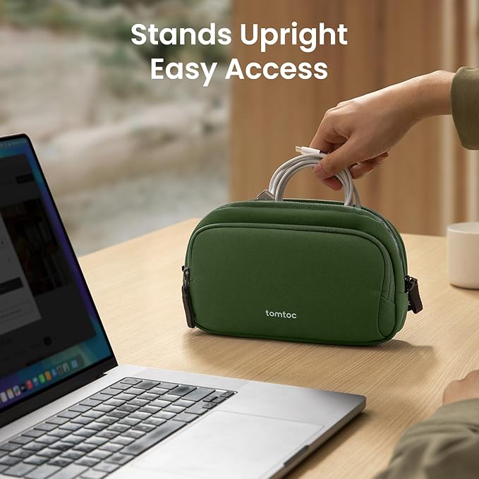 tomtoc Electronic Organizer Travel Case, Dual Compartment Tech Organization