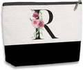 kdxpbpz Initial Makeup Bag, Personalized Gifts for Women, Personalized Makeup Bag, Bridesmaid Gifts, Cosmetic bags for Women (Letter R)