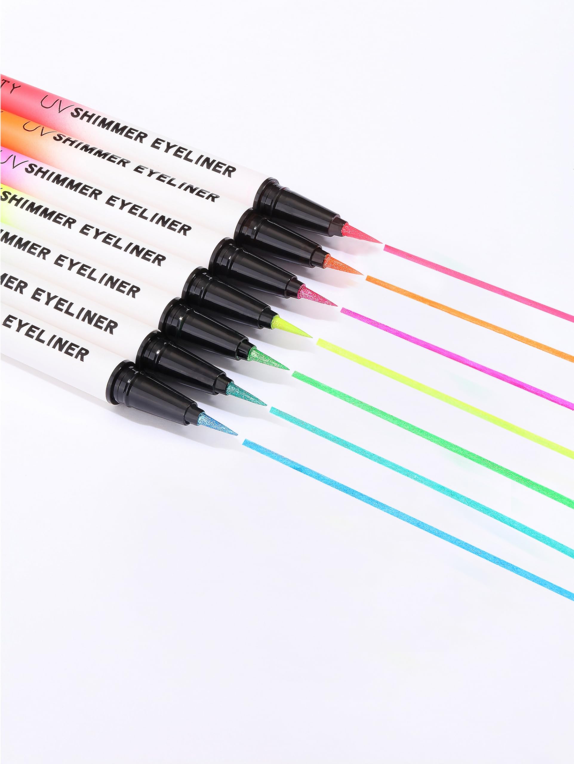Wismee Metallic Neon Liquid Eyeliner, Glitter Neon Colored Eyeliners Pen, High Pigmented, Waterproof Smudge-Proof and Long-Lasting Metallic Eye Makeup for Halloween Christmas,Shimmer Blue