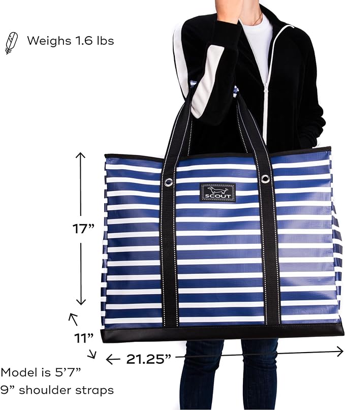 SCOUT 3 Boys Zip Tote - Large Utility Tote, Zips Shut- Nantucket Navy