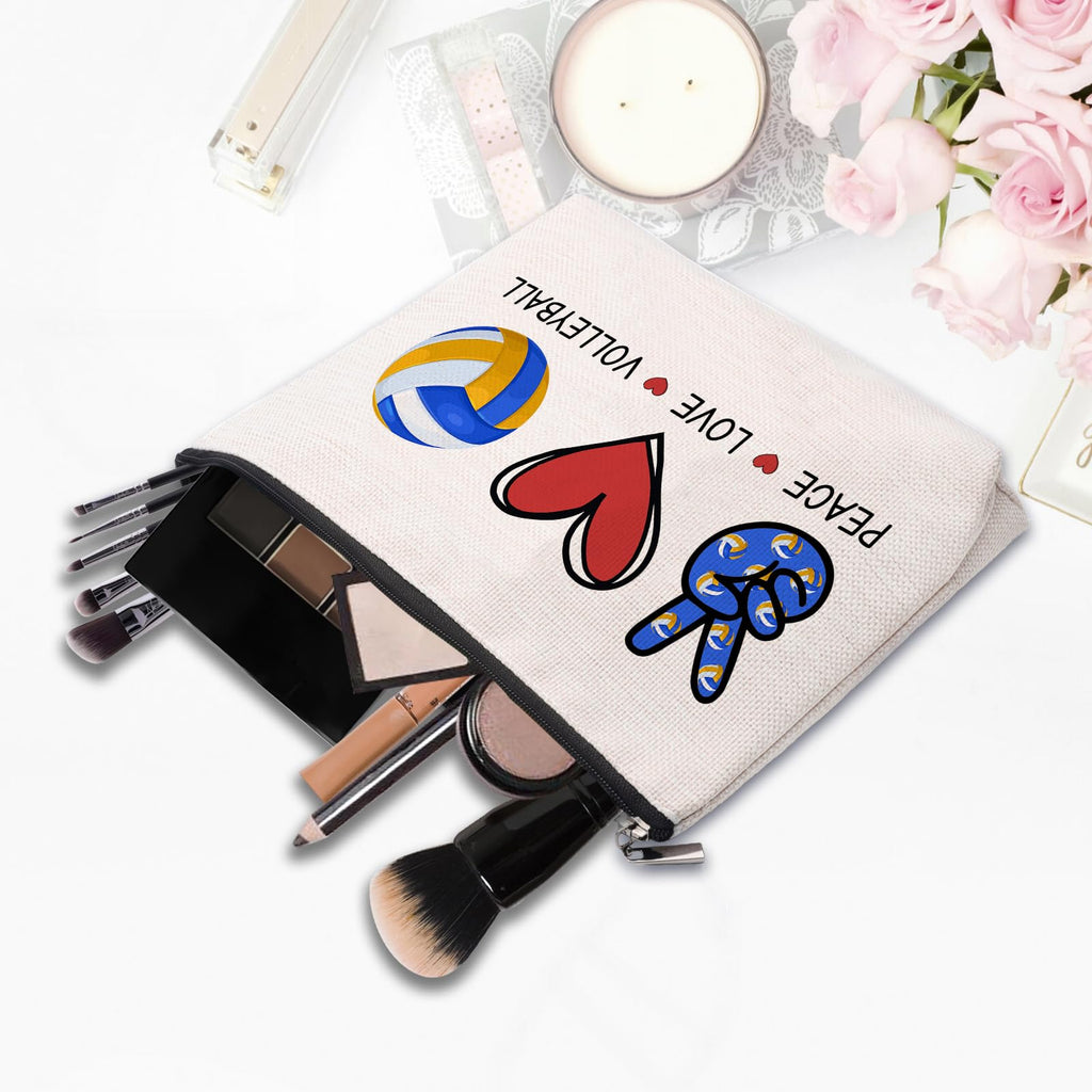 CEASQVAA Volleyball Gifts for Women: Inspirational Makeup Cosmetic Bag, Travel Pouch