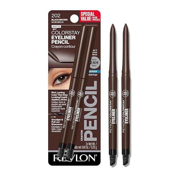 REVLON ColorStay Eyeliner with SoftFlex, Black Brown 202, 0.01 Ounce (28 g) (Pack of 2)