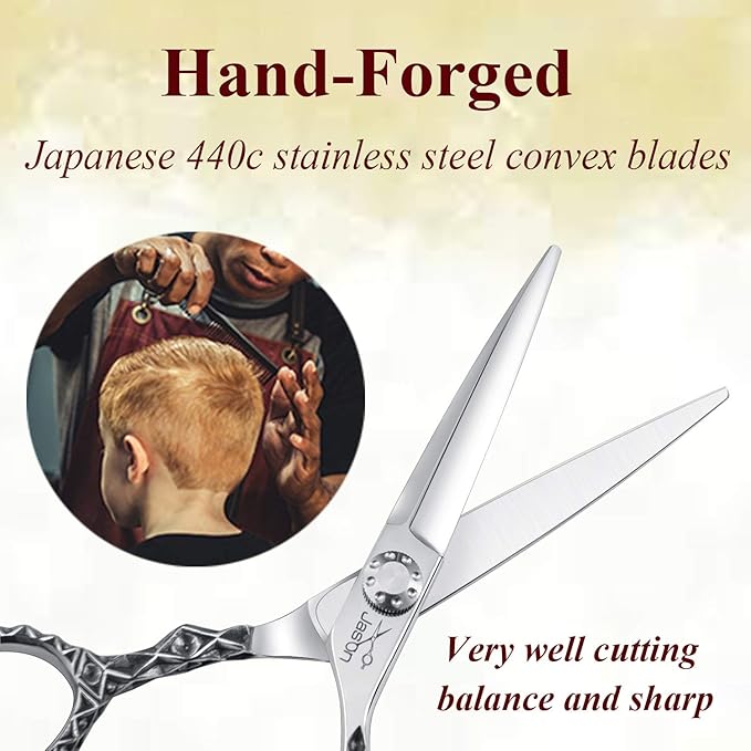 JASON Hair Cutting Scissors Shears - 6" Professional Barber Scissor