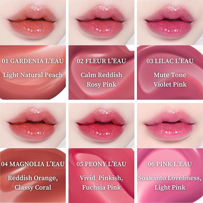 BBIA L’EAU Tint – Glossy & Glow Lip Stain Watery Lip Tint Non-Sticky High Shine Finish Long-lasting Moisturizing Lightweight Natural Daily Use Vegan Korean Makeup (06 PINK L'EAU)